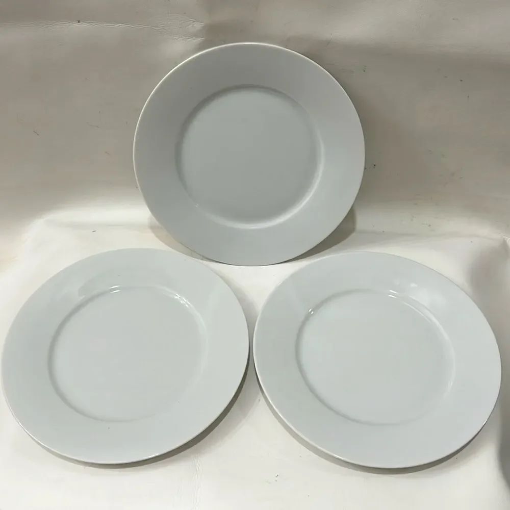 IKEA Sweden Stoneware 3 Salad Appetizer Bread Saucer 8 1/4 In Round Modern White